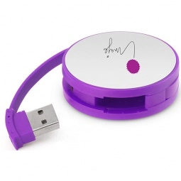 Purple 4 Port Round USB Custom Charging Station