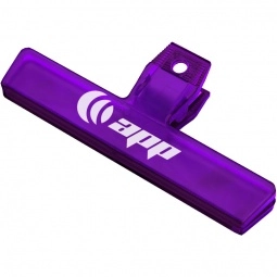 Translucent Violet Plastic Custom Bag Clip - 6"