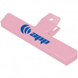 Awareness Pink Plastic Custom Bag Clip - 6"