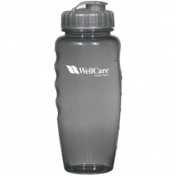 Translucent Charcoal - Poly-Clear Gripper Custom Water Bottle - 30 oz.