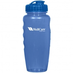 Translucent Blue - Poly-Clear Gripper Custom Water Bottle - 30 oz.