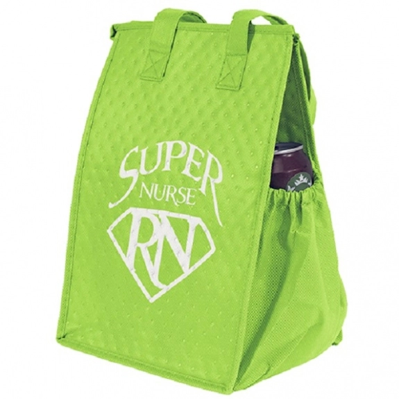 Lime Green Mini Insulated Zippered Tote - 8"w x 12"h x 7"d