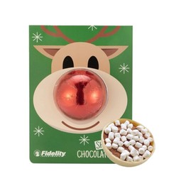 Promotional Holiday Design Hot Chocolate Bomb w/ Custom Billboard Tag with Logo