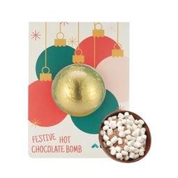 Ornament Holiday Design Hot Chocolate Bomb w/ Custom Billboard Tag