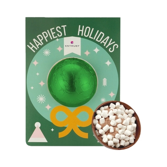 Wreath Holiday Design Hot Chocolate Bomb w/ Custom Billboard Tag