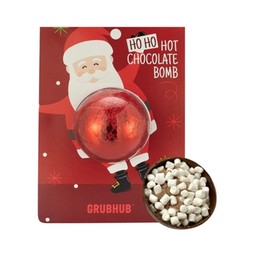 Santa Holiday Design Hot Chocolate Bomb w/ Custom Billboard Tag