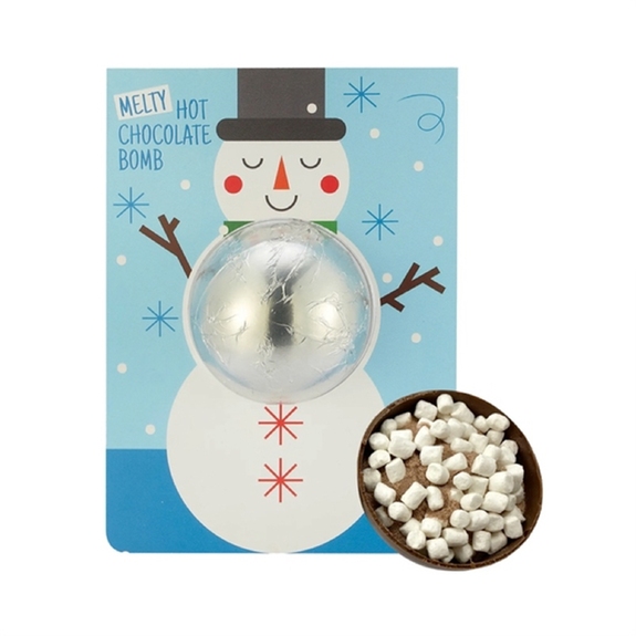 Silver Holiday Design Hot Chocolate Bomb w/ Custom Billboard Tag