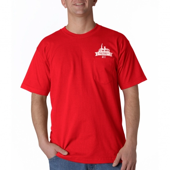 Red Bayside Union Made Pocket Custom T-Shirt - Colors