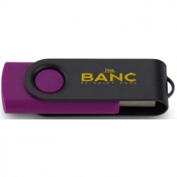 Purple/Black Printed Swing Custom USB Flash Drives - 2GB