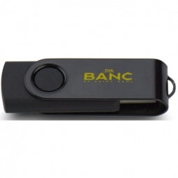 Black Printed Swing Custom USB Flash Drives - 2GB