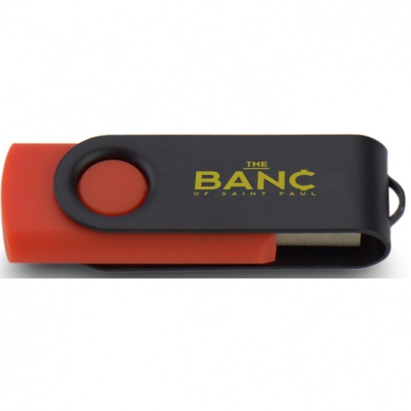 Red/Black Printed Swing Custom USB Flash Drives - 2GB