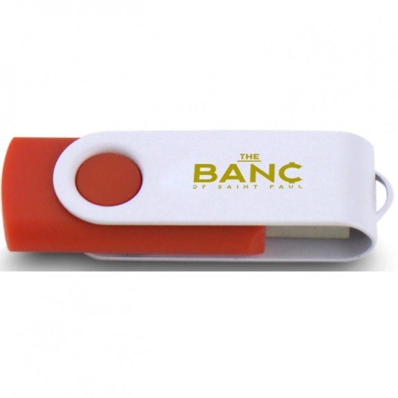 Red/White Printed Swing Custom USB Flash Drives - 2GB