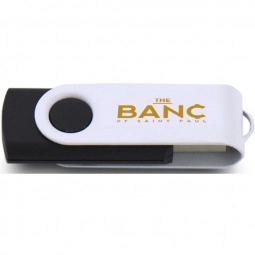 Black/White Printed Swing Custom USB Flash Drives - 2GB