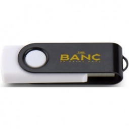 White/Black Printed Swing Custom USB Flash Drives - 2GB