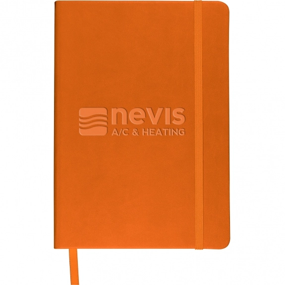 Orange Soft Faux Leather Debossed Custom Journal