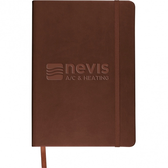 Brown LEEMAN NYC Tuscany Collection Soft Faux Leather Custom Journal