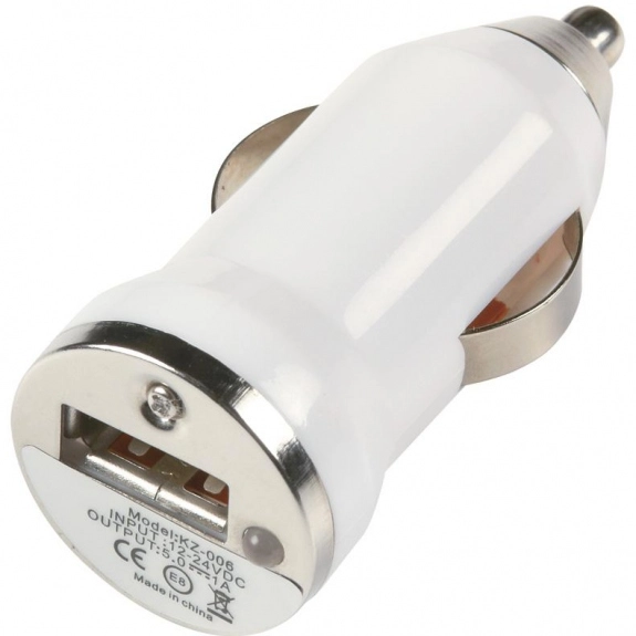 WhiteUSB Car Adapter Custom Cell Phone Charger