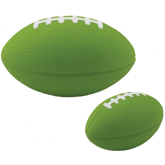 Lime Green Football Logo Stress Ball - 5"