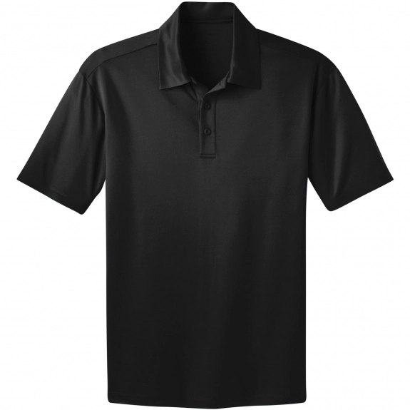 Black Port Authority Silk Touch Performance Custom Polo Shirt - Men's