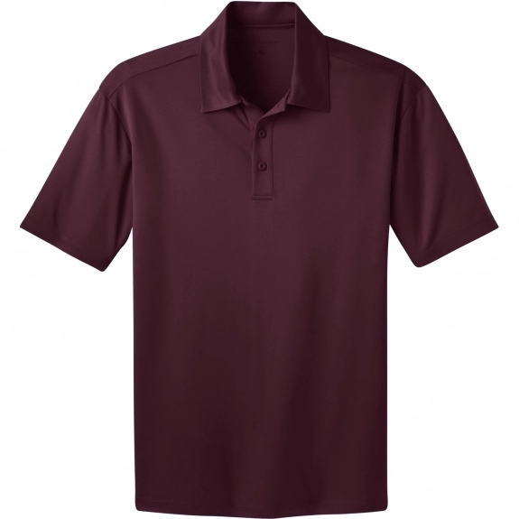Maroon Port Authority Silk Touch Performance Custom Polo Shirt