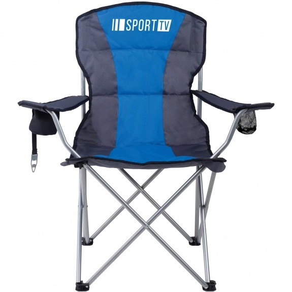 Royal Blue Premium Stripe Custom Chair w/ Arms & Carrying Case