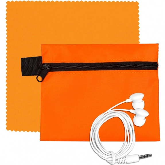 Orange Custom Earbuds Tech Accessory Kit 