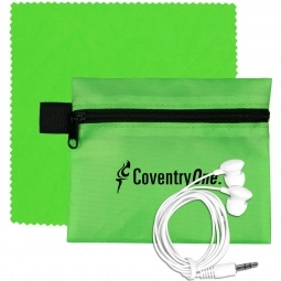 Lime Green Custom Earbuds Tech Accessory Kit 