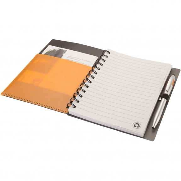 Open - Tri-Color Pocket Custom Notebook w/ Pen - 6"w x 7.13"h