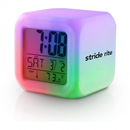 Promotional Light-Up Color Changing Custom Alarm Clock with Logo