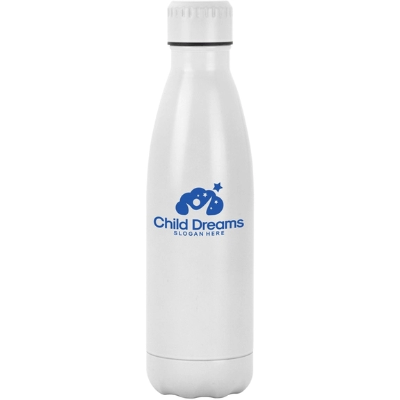 White Vacuum Insulated Dipped Custom Water Bottle - 17 oz.