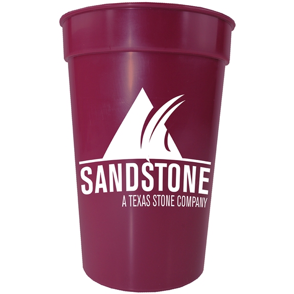 Cranberry Earth Tone Promotional Stadium Cup - 17 oz.