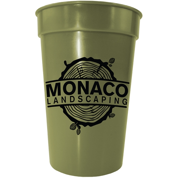 Army Green Earth Tone Promotional Stadium Cup - 17 oz.