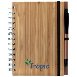 Albany Custom Bamboo Notebook w/ Pen - 5.75w x 7.125h