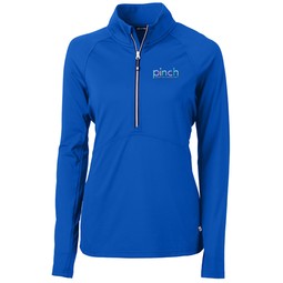Tour Blue - Cutter & Buck adapt Eco Knit Stretch Recycled Logo Pullover - W