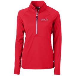 Red - Cutter & Buck adapt Eco Knit Stretch Recycled Logo Pullover - Women's