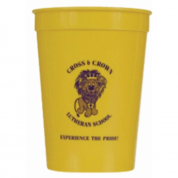 Yellow Stadium Custom Plastic Cups - 12 oz.