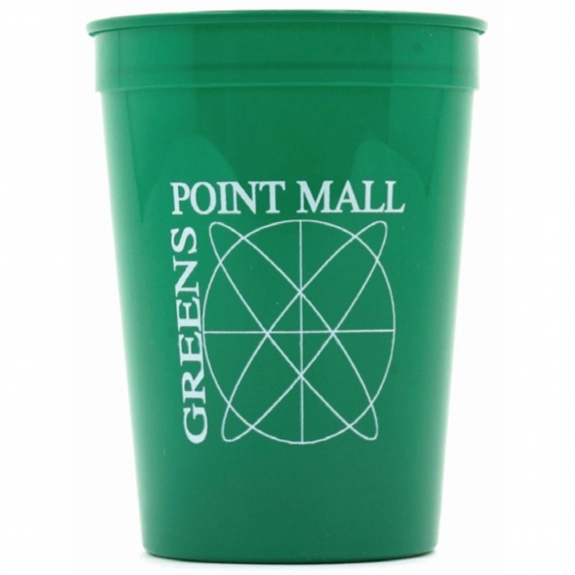 Green Stadium Custom Plastic Cups - 12 oz.