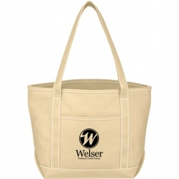 Natural Cotton Canvas Boat Style Printed Tote Bags