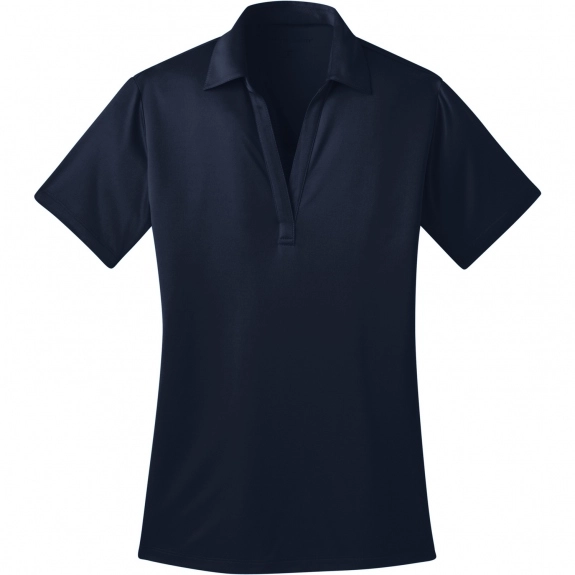 Navy Blue Port Authority Silk Touch Performance Custom Polo Shirt - Women's