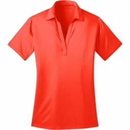 Neon Orange Port Authority Silk Touch Performance Custom Polo Shirt - Women
