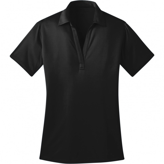 Black Port Authority Silk Touch Performance Custom Polo Shirt - Women's