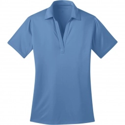 Corolina Blue Port Authority Silk Touch Performance Custom Polo Shirt - Wom