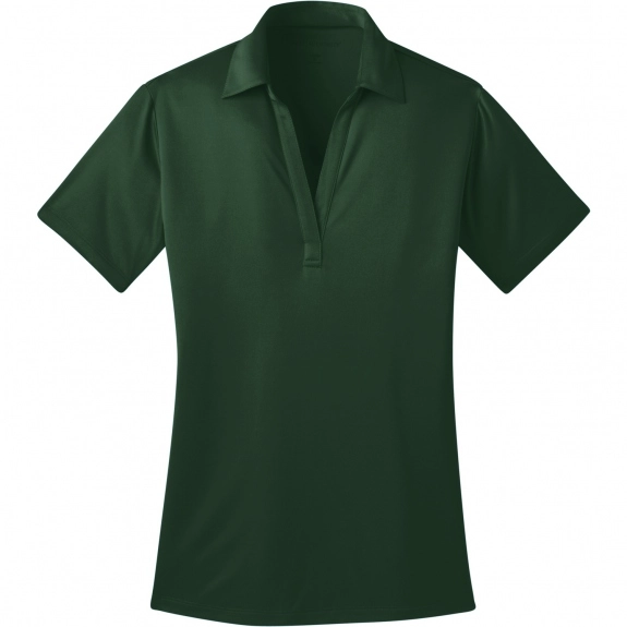 Dark Green Port Authority Silk Touch Performance Custom Polo Shirt - Women'