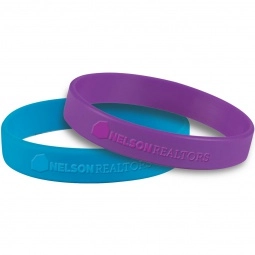 Promotional Embossed Silicone Custom Wristband - .5"w with Logo