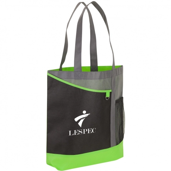 Lime Green - Non-Woven Custom Shopper Tote Bag 14.5"w x 15.75"h x 4"d 