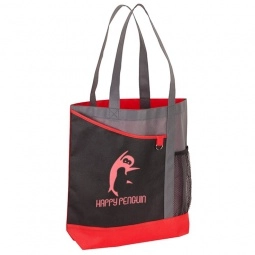 Red - Non-Woven Custom Shopper Tote Bag 14.5"w x 15.75"h x 4"d 