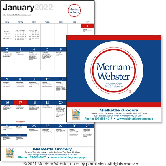 Merriam-Webster Word-A-Day - 13 Month Appointment Custom Calendar