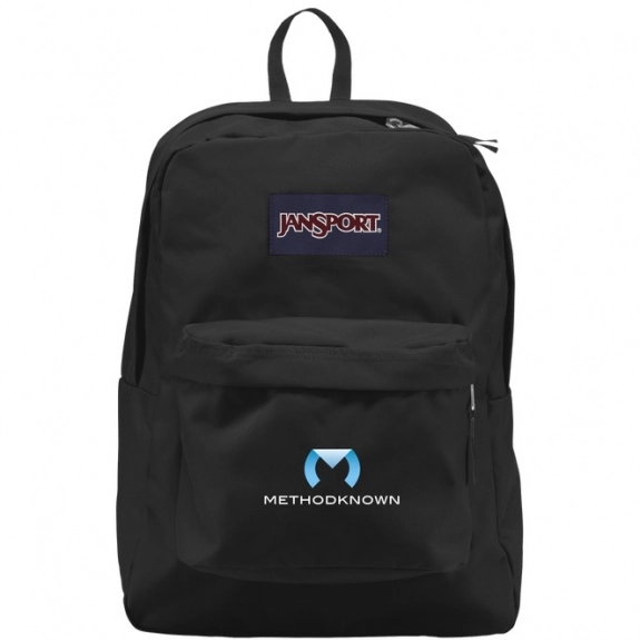 Black Full Color JanSport SuperBreak Custom Backpack - 13"w x 16.7"h x 8.5"