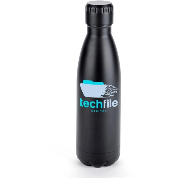 Black Full Color Vacuum Insulated Dipped Custom Water Bottle - 17 oz.