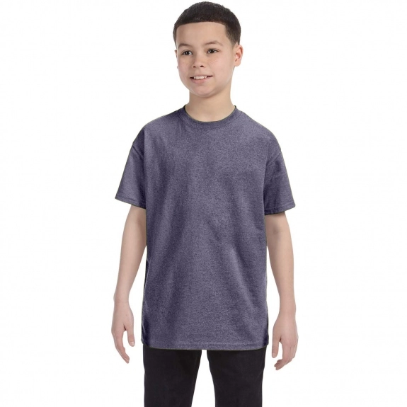 Graphite Heather Gildan 100% Cotton 5.3 oz. Promotional T-Shirt - Youth - C